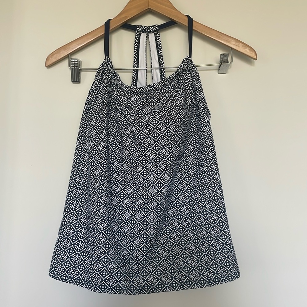 Kona Sol Patterned Printed Tankini Top Sz S EUC